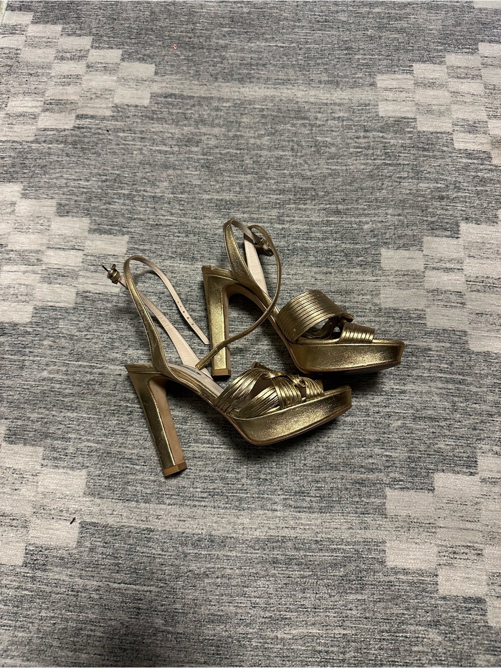 Gold Strappy LK Bennett Platform High Heel Sandals
